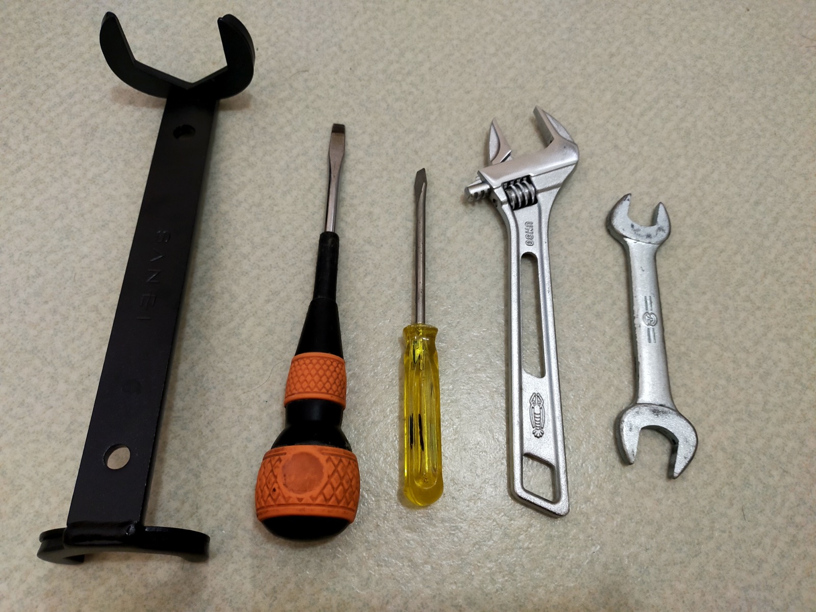用意した工具一式
